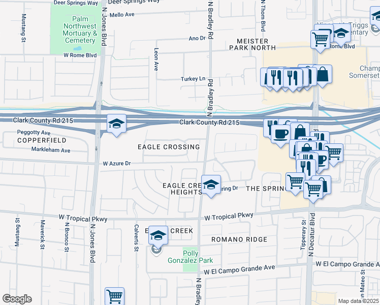 map of restaurants, bars, coffee shops, grocery stores, and more near 6208 Grizzly Gorge Street in Las Vegas