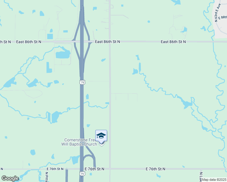 map of restaurants, bars, coffee shops, grocery stores, and more near 4953 East 82 Street North in Sperry