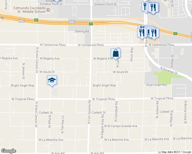 map of restaurants, bars, coffee shops, grocery stores, and more near 9155 Cimarron River Court in Las Vegas
