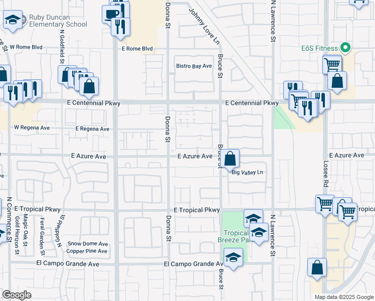 map of restaurants, bars, coffee shops, grocery stores, and more near 1019 Maple Pines Avenue in North Las Vegas