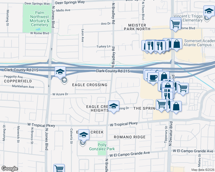 map of restaurants, bars, coffee shops, grocery stores, and more near 6227 Escapa Court in Las Vegas