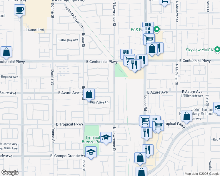 map of restaurants, bars, coffee shops, grocery stores, and more near 6212 Sterling Ranch Way in North Las Vegas