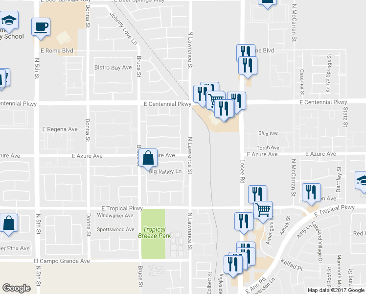 map of restaurants, bars, coffee shops, grocery stores, and more near 6208 Sterling Ranch Way in North Las Vegas