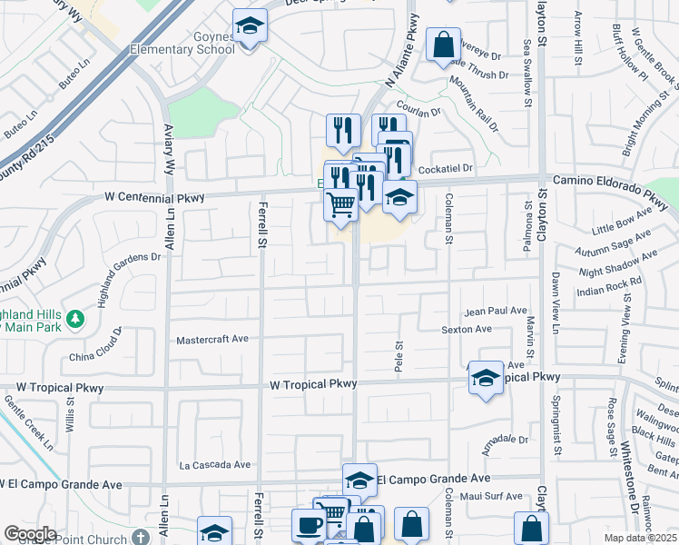 map of restaurants, bars, coffee shops, grocery stores, and more near 6217 North Irene Porter Street in North Las Vegas
