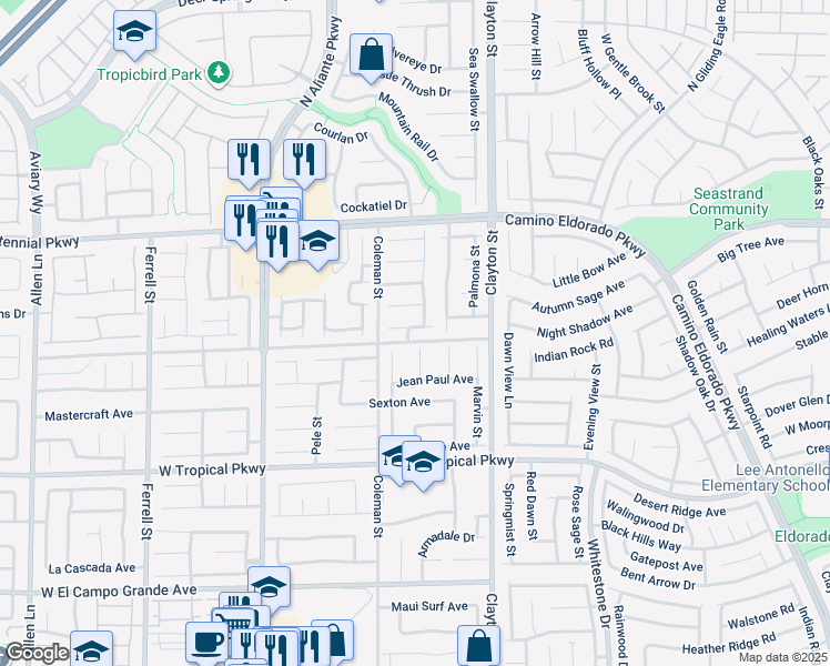 map of restaurants, bars, coffee shops, grocery stores, and more near 2265 Dixon Springs Avenue in North Las Vegas