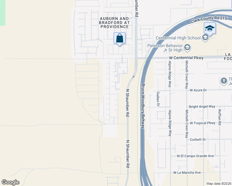 map of restaurants, bars, coffee shops, grocery stores, and more near 6125 North Shaumber Road in Las Vegas