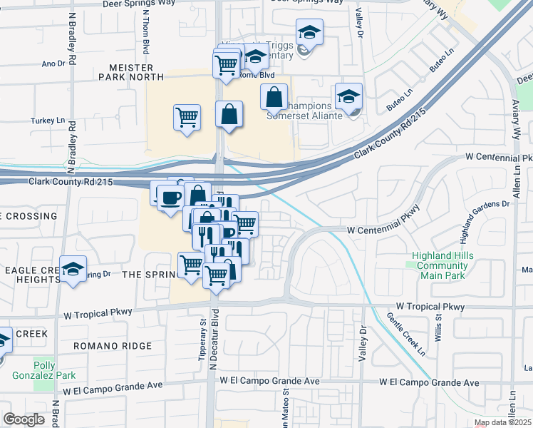 map of restaurants, bars, coffee shops, grocery stores, and more near 4650 Ranch House Road in North Las Vegas