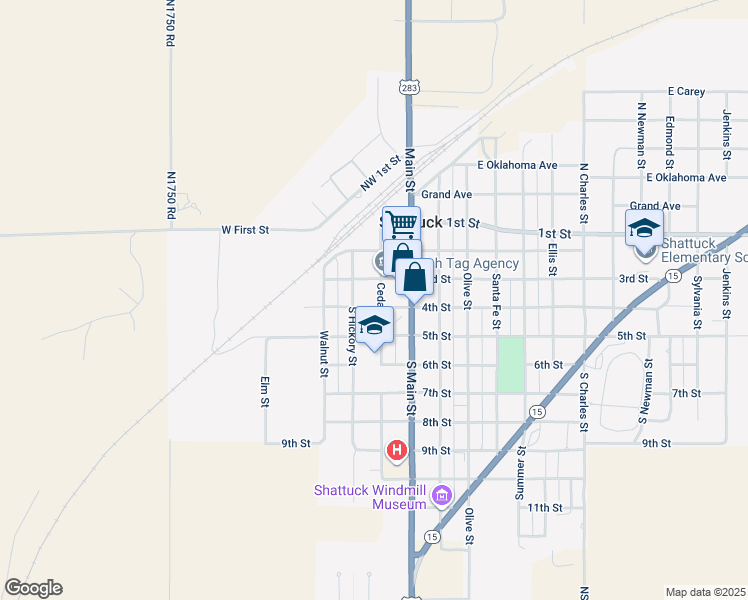 map of restaurants, bars, coffee shops, grocery stores, and more near 215 4th Street in Shattuck
