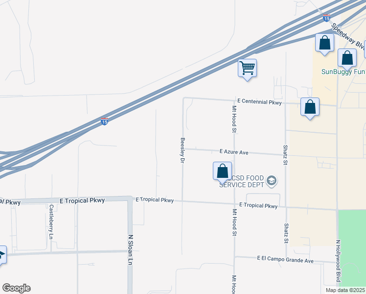 map of restaurants, bars, coffee shops, grocery stores, and more near in North Las Vegas