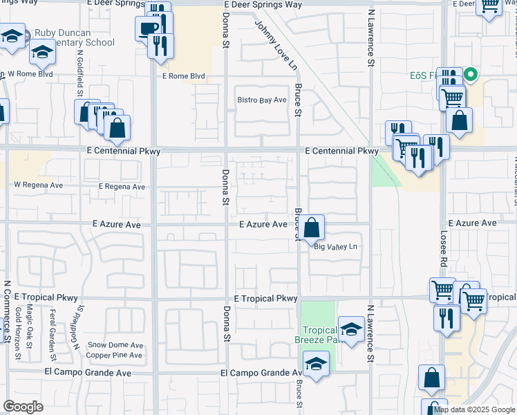 map of restaurants, bars, coffee shops, grocery stores, and more near 1024 Maple Pines Avenue in North Las Vegas