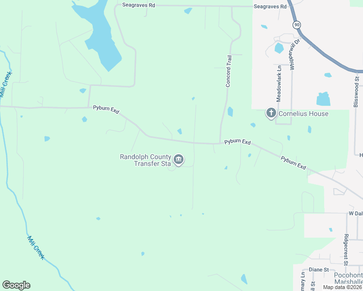 map of restaurants, bars, coffee shops, grocery stores, and more near 3440 Pyburn Exd in Pocahontas
