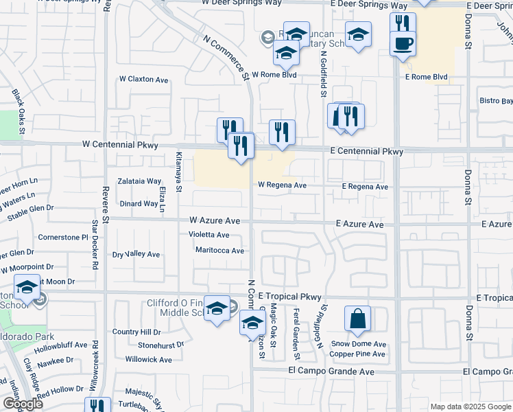 map of restaurants, bars, coffee shops, grocery stores, and more near 232 Vegas Verde Avenue in North Las Vegas