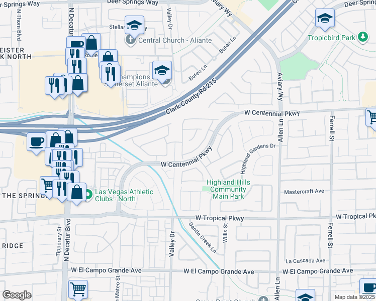 map of restaurants, bars, coffee shops, grocery stores, and more near 6223 Orions Belt Peak Street in North Las Vegas