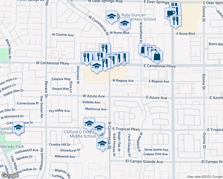 map of restaurants, bars, coffee shops, grocery stores, and more near 232 Vegas Verde Avenue in North Las Vegas