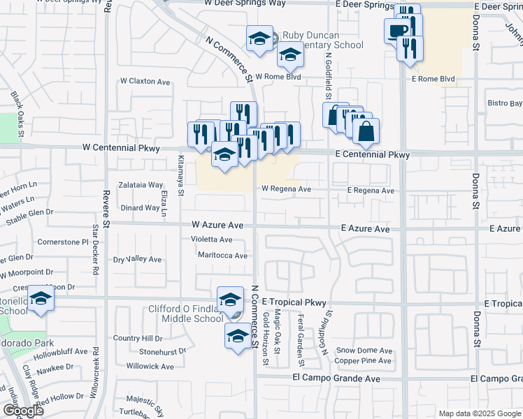 map of restaurants, bars, coffee shops, grocery stores, and more near 228 Vegas Verde Avenue in North Las Vegas