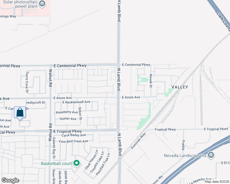 map of restaurants, bars, coffee shops, grocery stores, and more near 4305 East Azure Avenue in Las Vegas