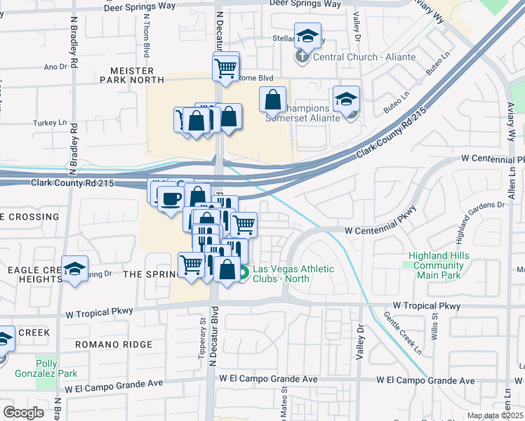 map of restaurants, bars, coffee shops, grocery stores, and more near 4650 Ranch House Road in North Las Vegas