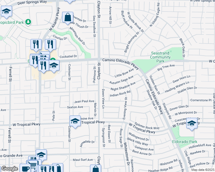 map of restaurants, bars, coffee shops, grocery stores, and more near 1914 Night Shadow Avenue in North Las Vegas