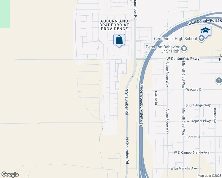 map of restaurants, bars, coffee shops, grocery stores, and more near 6125 North Shaumber Road in Las Vegas