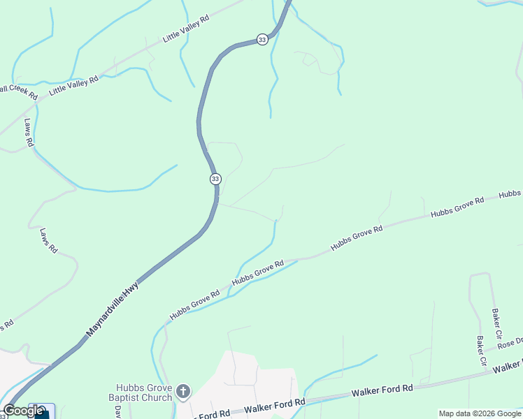 map of restaurants, bars, coffee shops, grocery stores, and more near 135 Gregory Lane in Maynardville