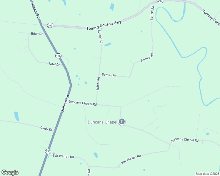 map of restaurants, bars, coffee shops, grocery stores, and more near 293 Barnes Road in Cookeville