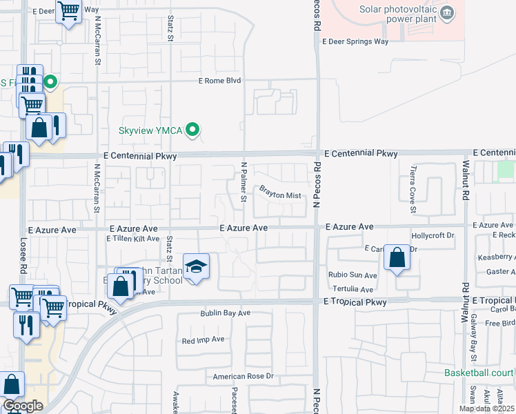 map of restaurants, bars, coffee shops, grocery stores, and more near 6228 Mercer Valley Street in North Las Vegas