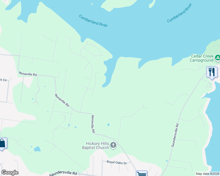 map of restaurants, bars, coffee shops, grocery stores, and more near 3150 Nonaville Road in Mt. Juliet