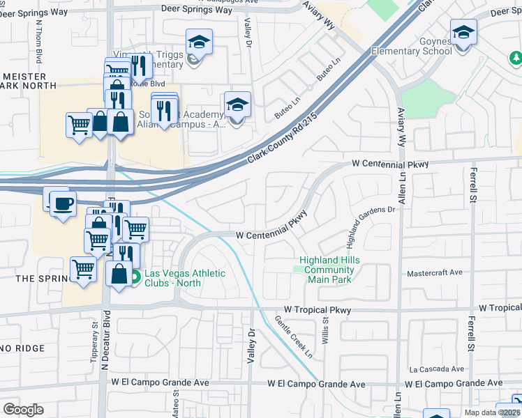 map of restaurants, bars, coffee shops, grocery stores, and more near 6313 Supernova Hill Street in North Las Vegas