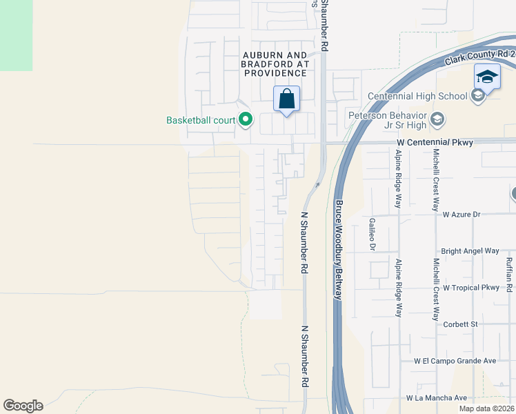 map of restaurants, bars, coffee shops, grocery stores, and more near Pole Line Rd in Las Vegas