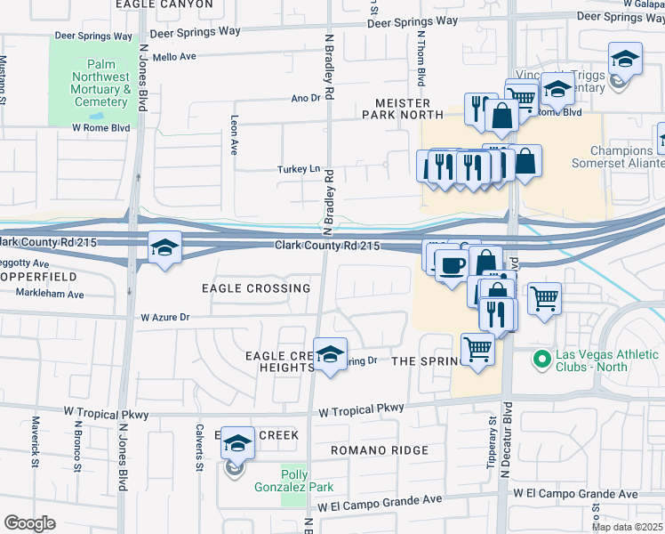 map of restaurants, bars, coffee shops, grocery stores, and more near 6249 Autumn Creek Drive in Las Vegas