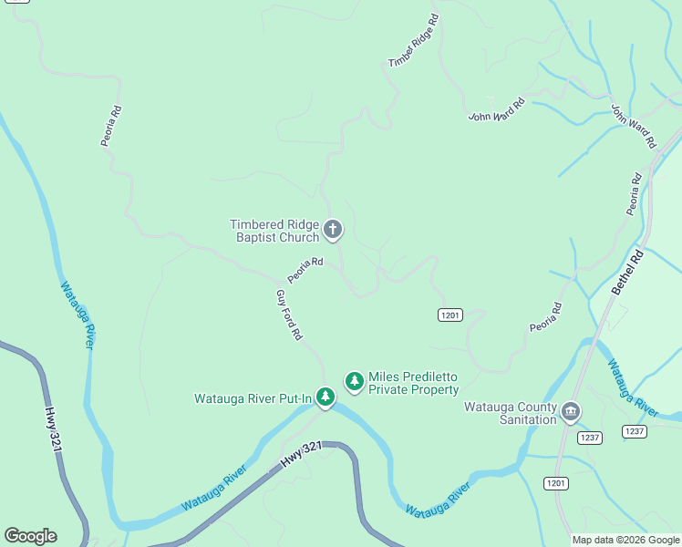 map of restaurants, bars, coffee shops, grocery stores, and more near 440 Timber Ridge Road in Watauga County