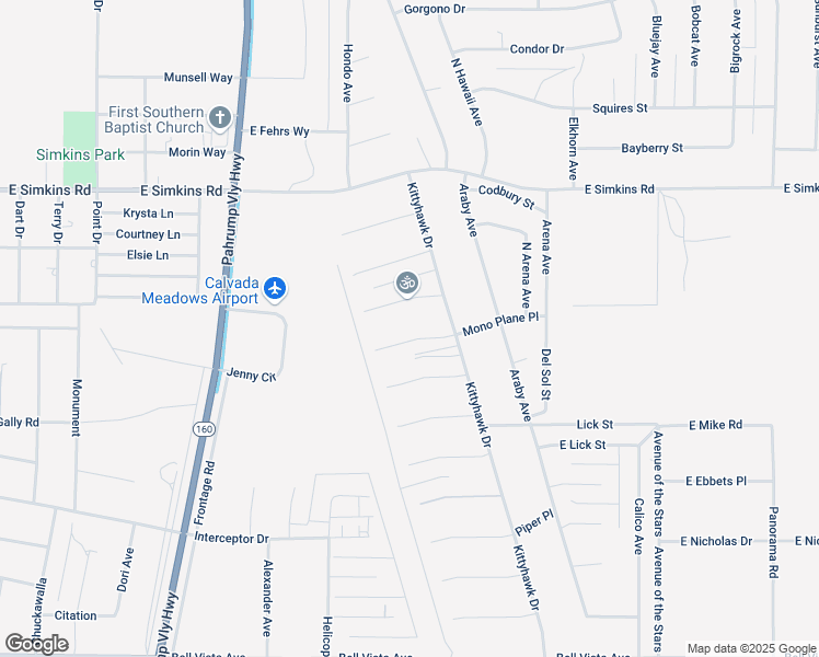 map of restaurants, bars, coffee shops, grocery stores, and more near 1181 Airplane Place in Pahrump