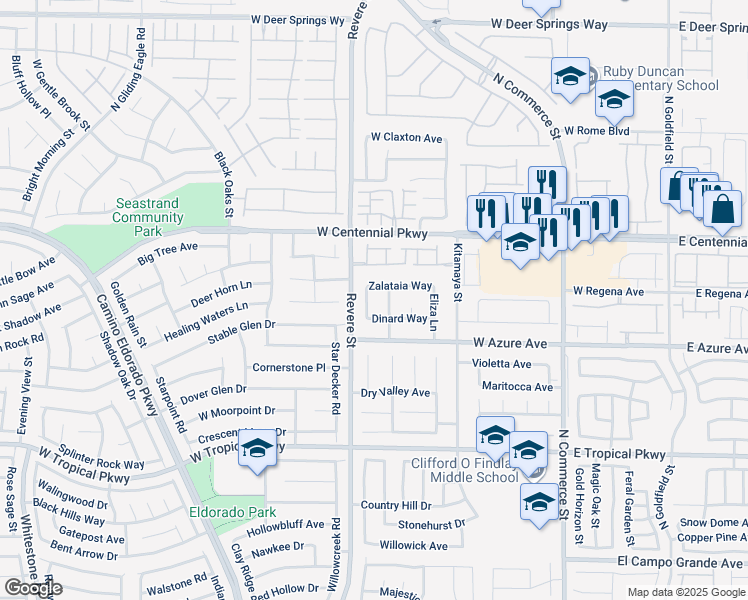 map of restaurants, bars, coffee shops, grocery stores, and more near 6232 Diazo Street in North Las Vegas