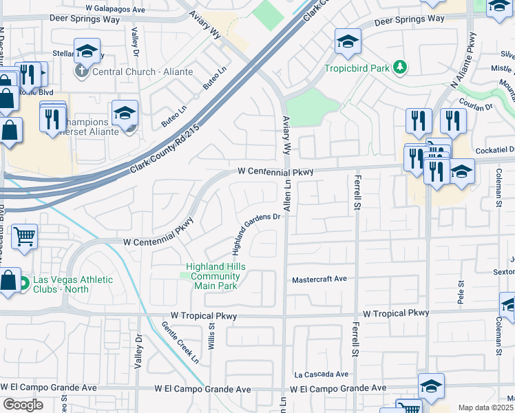 map of restaurants, bars, coffee shops, grocery stores, and more near 3809 Magenta Hills Drive in North Las Vegas