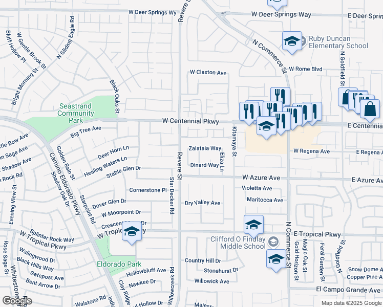 map of restaurants, bars, coffee shops, grocery stores, and more near 6236 Diazo Street in North Las Vegas