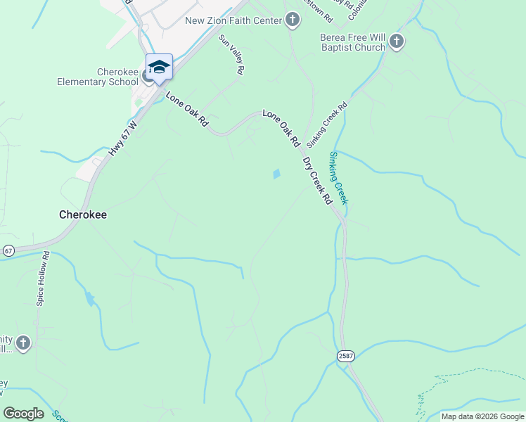 map of restaurants, bars, coffee shops, grocery stores, and more near 2294 Dry Creek Road in Johnson City