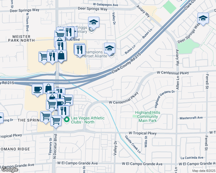 map of restaurants, bars, coffee shops, grocery stores, and more near 4332 Duck Harbor Avenue in North Las Vegas