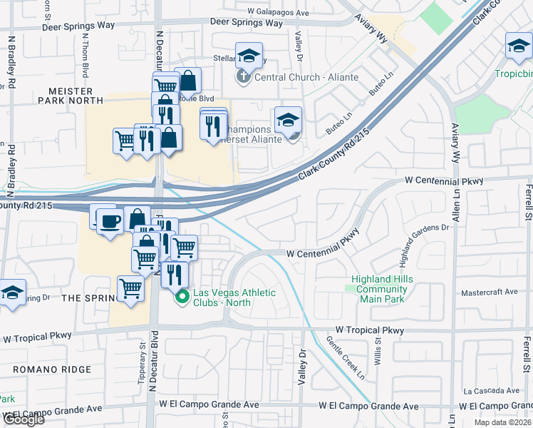 map of restaurants, bars, coffee shops, grocery stores, and more near 4413 Hatch Bend Avenue in North Las Vegas