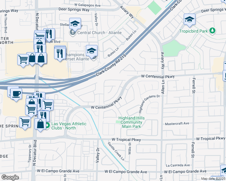 map of restaurants, bars, coffee shops, grocery stores, and more near 6306 Amber Sunrise Street in North Las Vegas