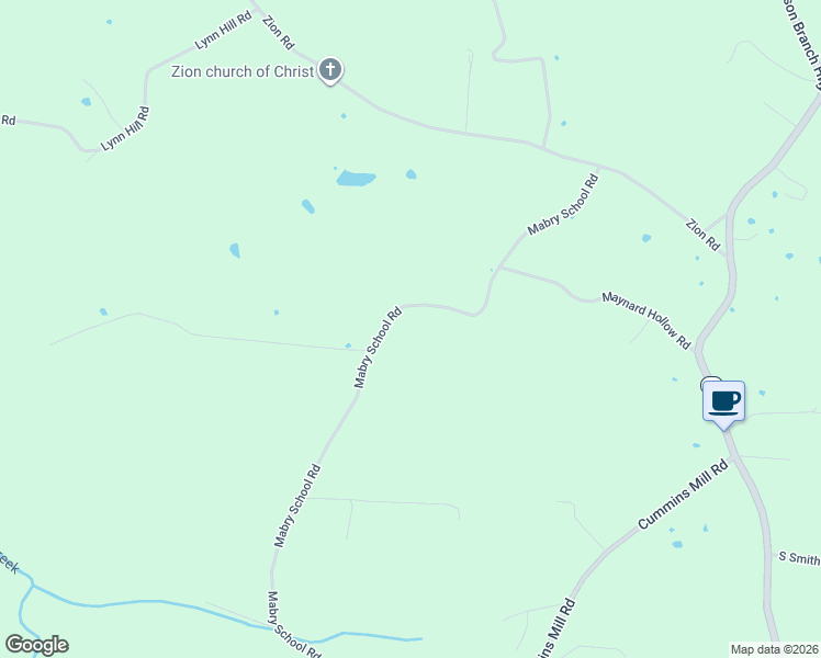 map of restaurants, bars, coffee shops, grocery stores, and more near 581 Mabry School Road in Cookeville