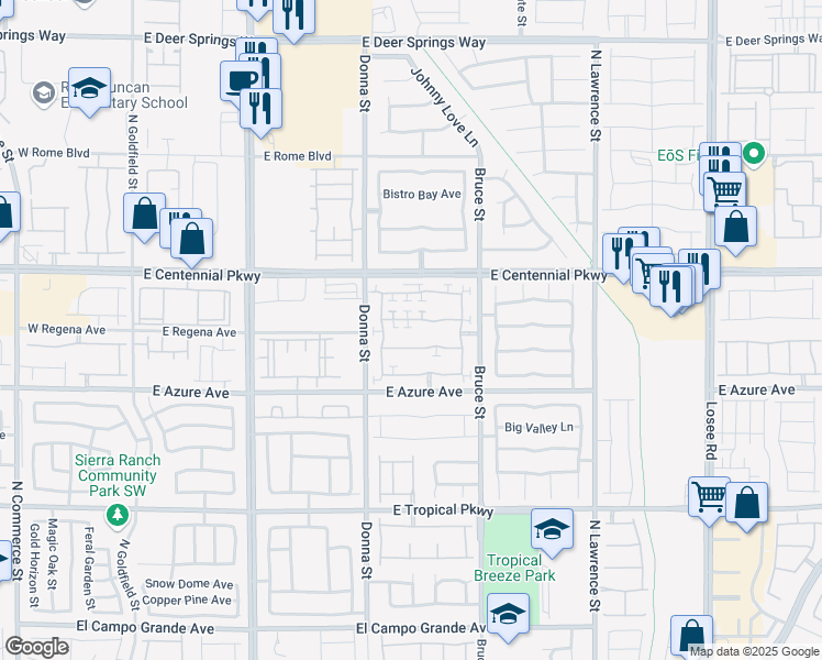 map of restaurants, bars, coffee shops, grocery stores, and more near 1013 Shades End Avenue in North Las Vegas