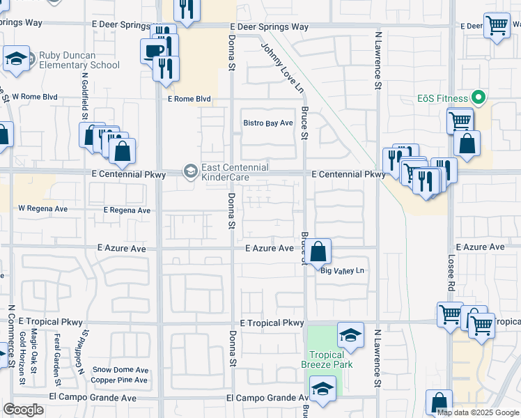 map of restaurants, bars, coffee shops, grocery stores, and more near 1013 Shades End Avenue in North Las Vegas
