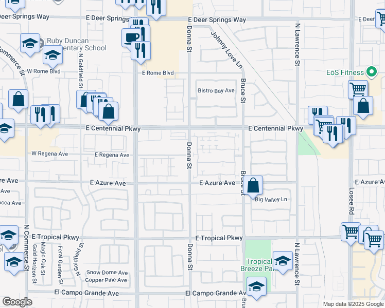 map of restaurants, bars, coffee shops, grocery stores, and more near 6313 Blushing Willow Street in North Las Vegas
