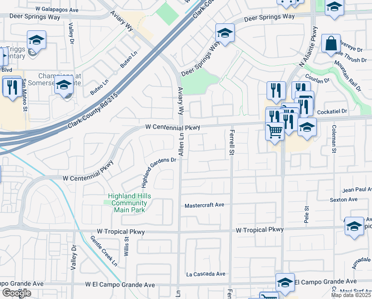 map of restaurants, bars, coffee shops, grocery stores, and more near 6309 Double Oak Street in North Las Vegas