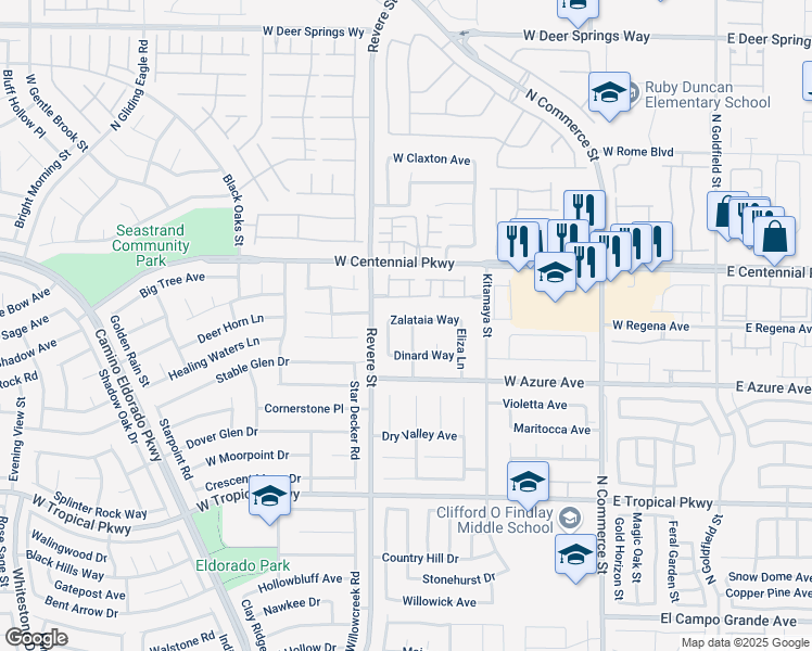 map of restaurants, bars, coffee shops, grocery stores, and more near 6236 Diazo Street in North Las Vegas