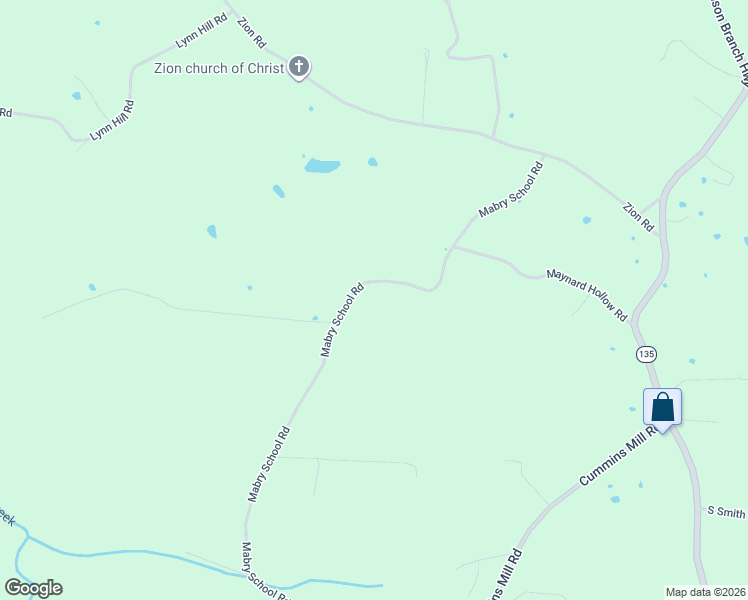 map of restaurants, bars, coffee shops, grocery stores, and more near 581 Mabry School Road in Cookeville