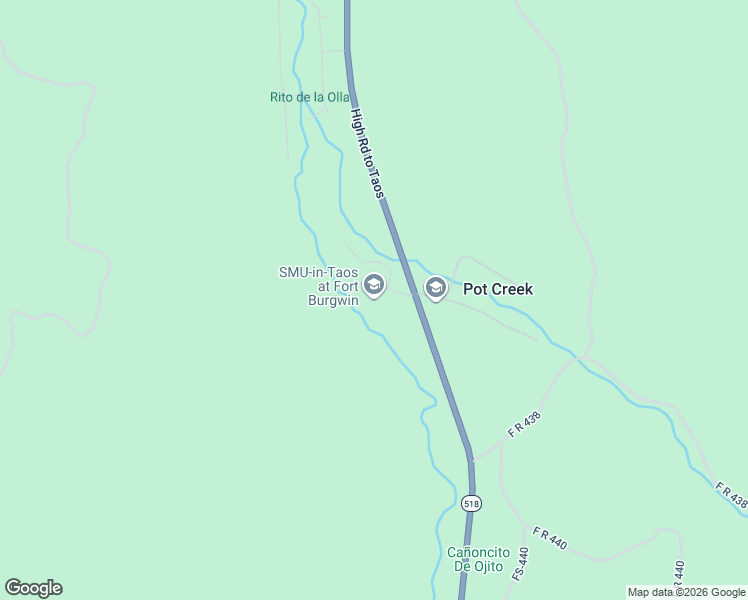 map of restaurants, bars, coffee shops, grocery stores, and more near 6580 New Mexico 518 in Ranchos de Taos