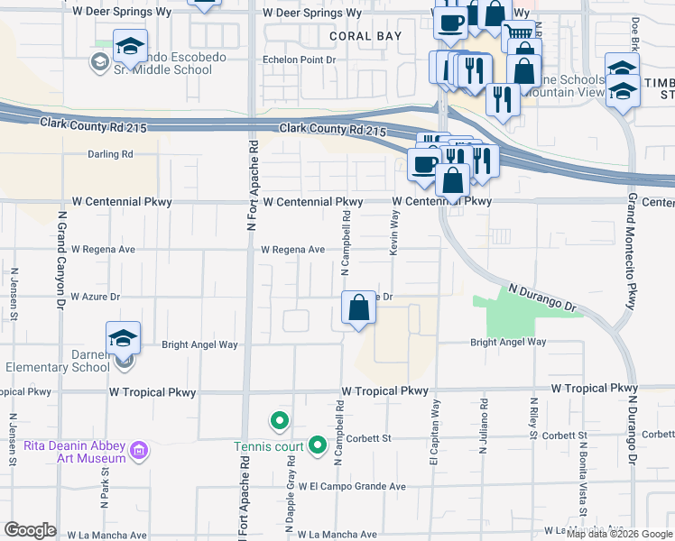 map of restaurants, bars, coffee shops, grocery stores, and more near 6250 Calm Brook Court in Las Vegas