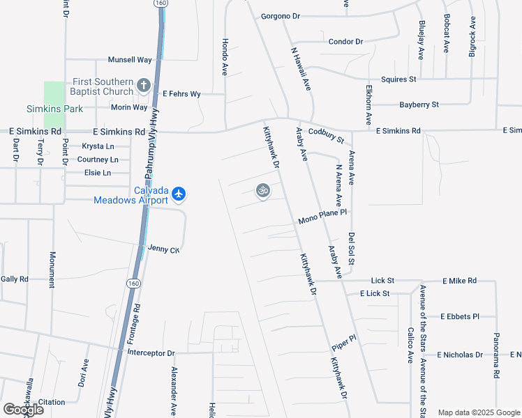map of restaurants, bars, coffee shops, grocery stores, and more near 1181 Airplane Place in Pahrump
