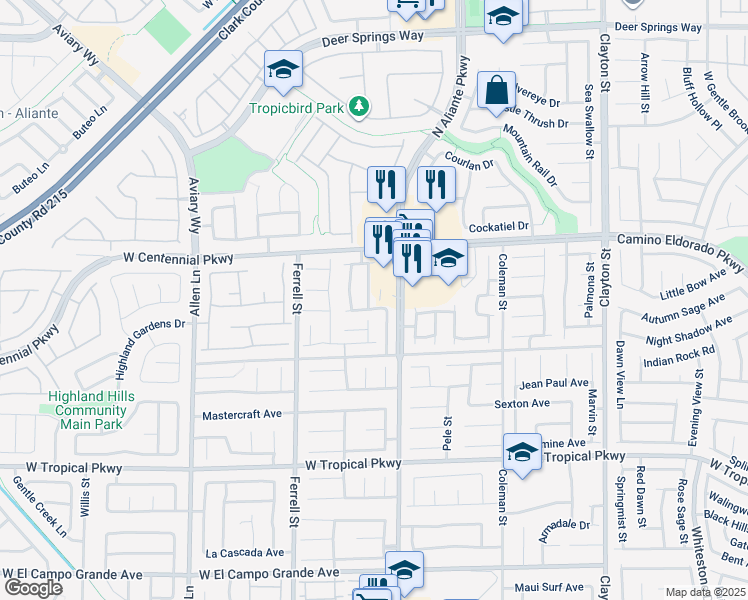 map of restaurants, bars, coffee shops, grocery stores, and more near 6304 Patriot Wave Street in North Las Vegas